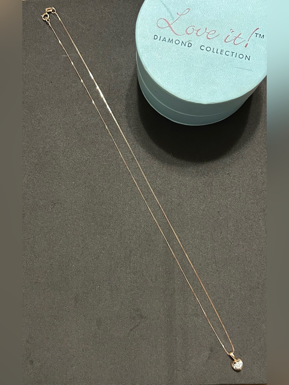 Love it! Diamond Collection - Dainty Rose Gold and Diamond Pendant Necklace